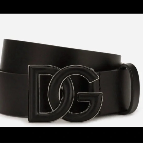 DOLCE&GABBANA Lux leather belt with DG logo sz 85 - Picture 2 of 10